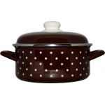 Velká sada smaltovaných hrnců 9 ks - hnědý puntík